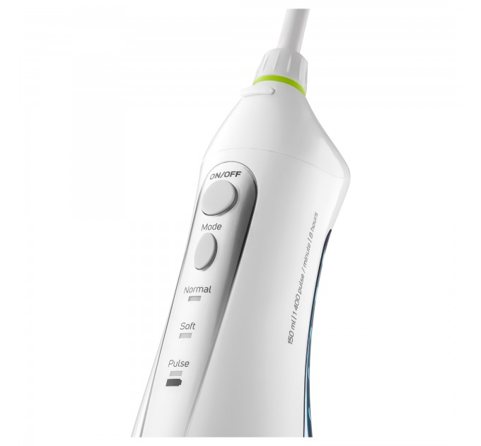 Ирригатор Sencor портативний, чаша 150 мл, Li-ion аккум. в компл., чехол, 10 насадок, белый