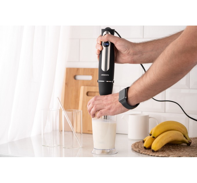 Блендер ARDESTO заглибний 800Вт, чаша-600мл, чорно-сріблястий