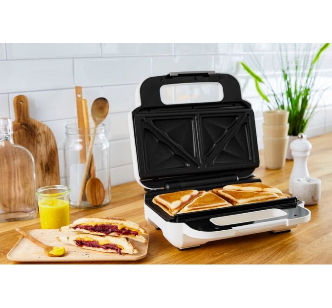 Мультимейкер Tefal Snack XL 850Вт, тефлон, 3 пластины, корпус-пластик, бело-черный