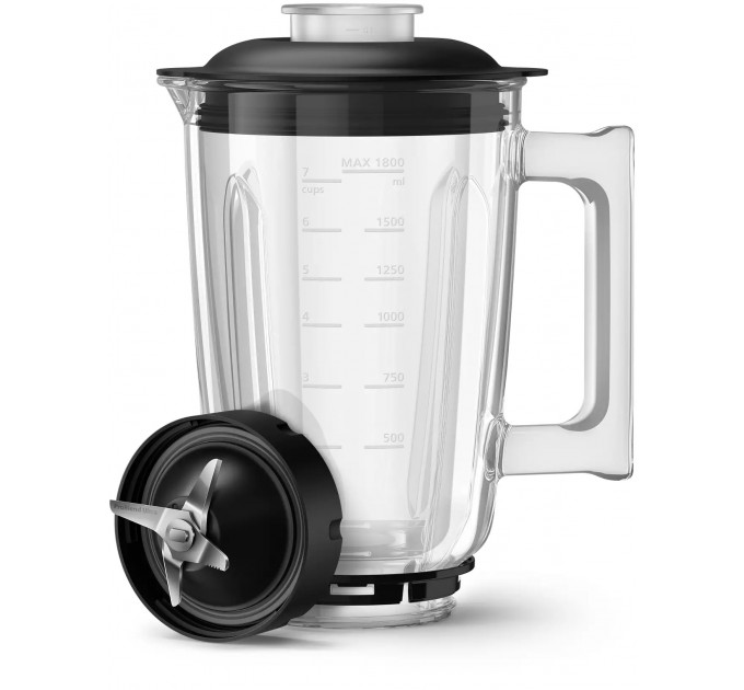 Блендер PHILIPS стационарный 1500Вт, чаша-2000мл, стекло, черный