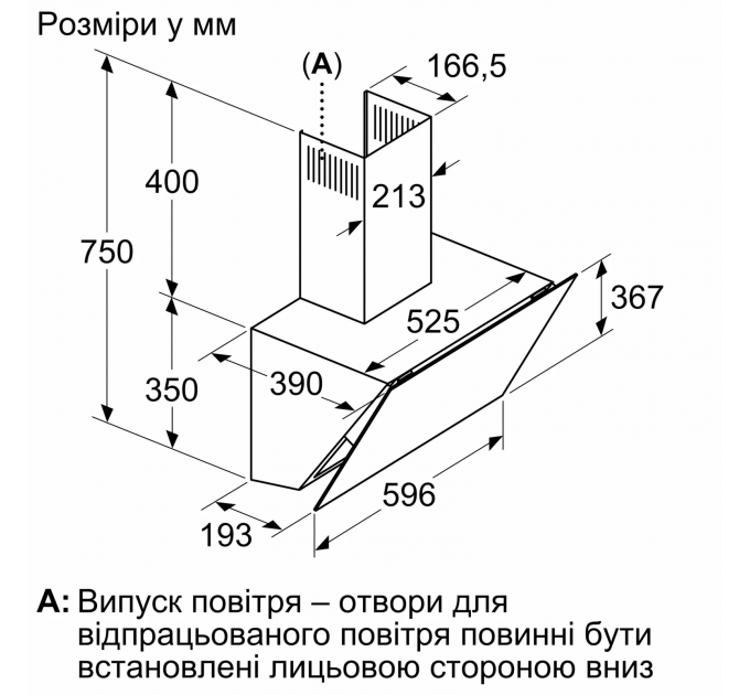 Витяжка Bosch похила, 60см, 700м.куб/год, білий