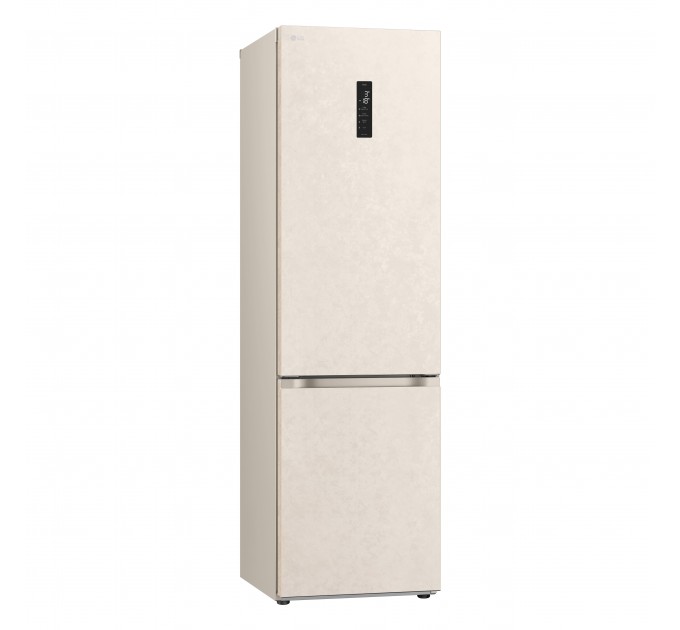 Холодильник LG с нижн. мороз., 203x60х68, холод.отд.-277л, мороз.отд.-110л, 2дв., E, NF, инв., диспл внешн., зона св-ти, бежевый