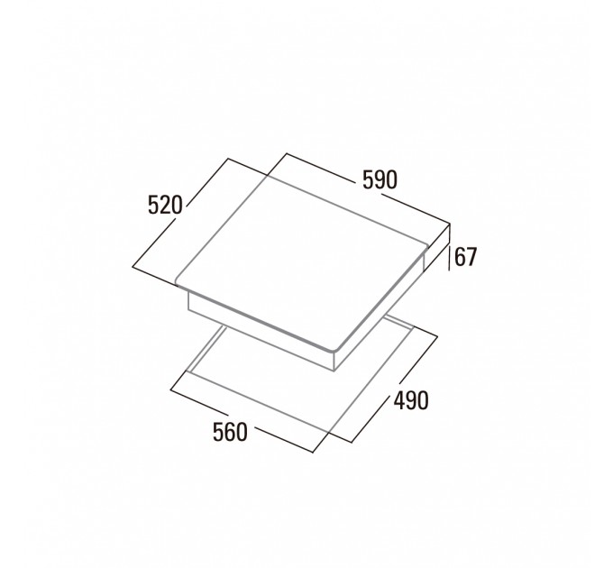 Варильна поверхня Cata електрична склокерамічна, 60см, TN 604, чорний