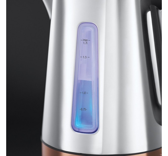 Электрочайник Russell Hobbs Luna 1.7л, металл, подсветка, серебристо-бронзовый