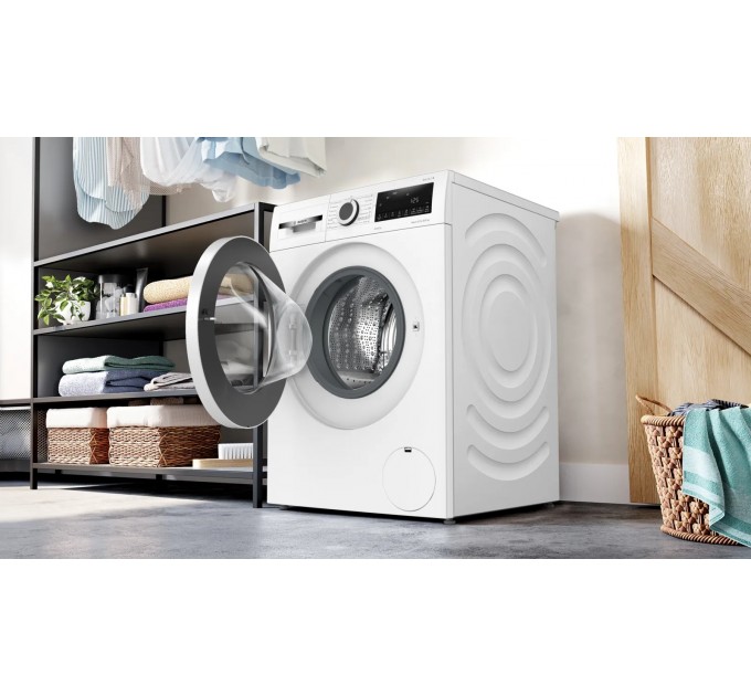 Стирально-сушильная машина Bosch фронтальная, 8(5)кг, 1400, E, 59см, дисплей, белый
