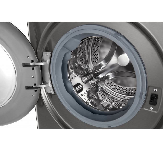 Стиральная машина LG фронтальная, 9кг, 1200, A, 48см, дисплей, пар, инвертор, серебристый