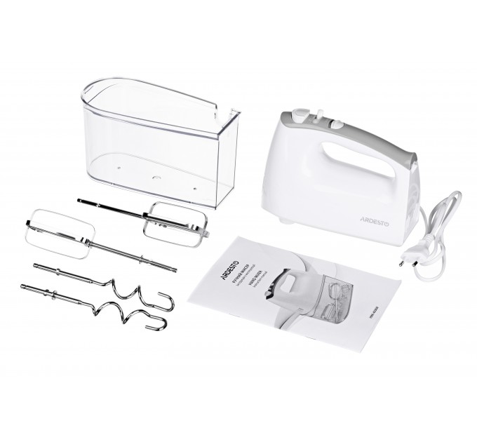 Міксер ARDESTO ручний 400Вт, насадки-4, турборежим, білий