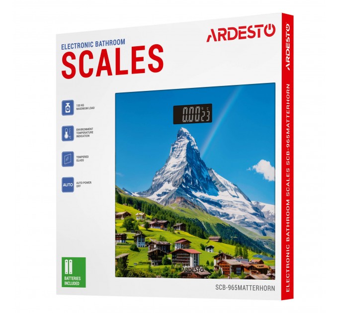 Весы напольные ARDESTO SCB-965MATTERHORN макс. вес 150 кг/рисунок