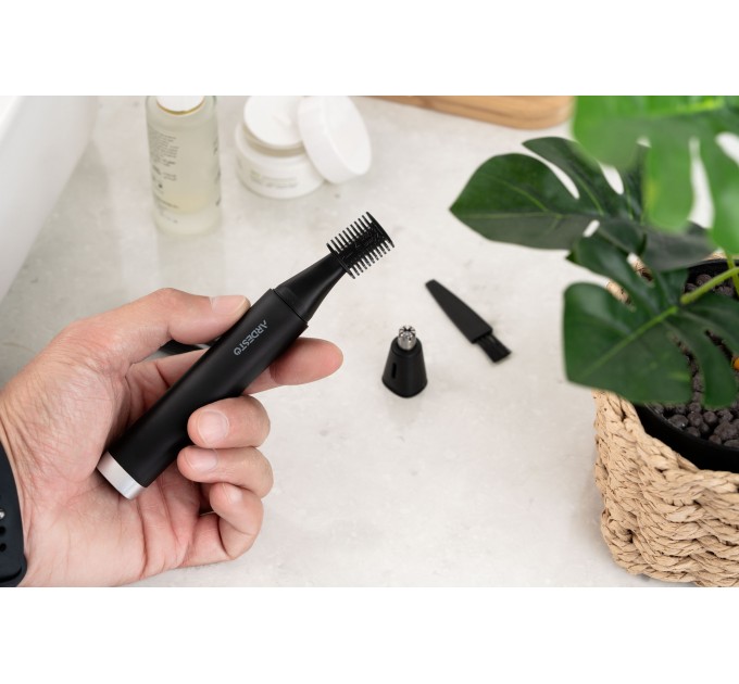 Триммер ARDESTO TR-PWP, для носа и ушей, сталь, USB-C > USB-A, черный