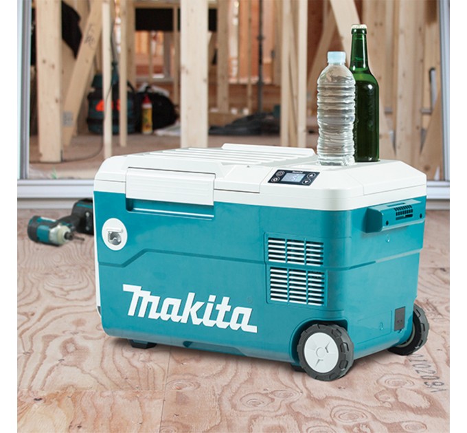Холодильник аккумуляторный мобильный Makita DCW180Z, 220 / 12В /18В LXT, с функцией нагрева, -18°/+60°, 20л, 13кг