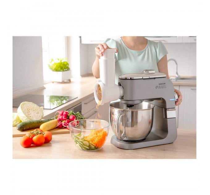 Кухонна машина Sencor Paul 1 1700Вт, чаша-метал, корпус-метал/пластик, насадок-20, метал
