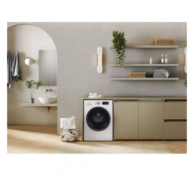 Стирально-сушильная машина Whirlpool фронтальная, 8(6)кг, 1400, A, 60см, дисплей, пар, инвертор, белый