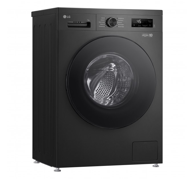 Стиральная машина LG фронтальная, 7кг, 1200, A+++, 44см, дисплей, пар, инвертор, черный