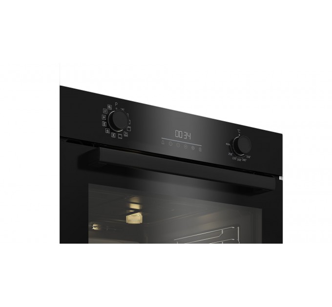 Духова шафа Beko електрична, 72л, A, дисплей, конвекція, телескопічні направляючі, чорний