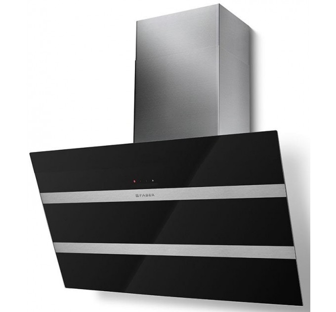 Вытяжка Faber наклонная, 80см, 1219м.куб/ч, Steelmax Ev8 Led Bk A80, черный/нерж