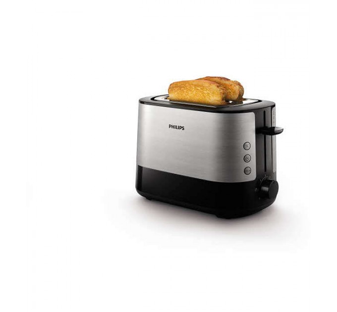 Тостер Philips WiWa Collection 1050Вт, метал/пластик, чорний