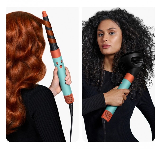 Стайлер Dyson Airwrap I.D. HS08 Curly/Coily Ceramic Patina/Topaz, 1300Вт, темп.режимів-3, D -30,40mm, насадок-6, кейс, кераміка, блакитно-мідний