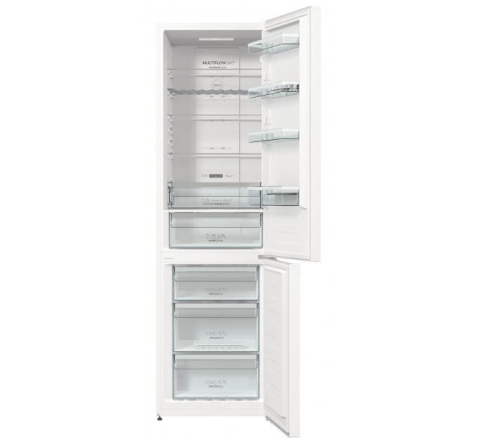Холодильник с нижн. мороз. камерой Gorenje NRK6202AW4, 200х60х60см, 2 дв., 235(96)л, А++, Total NF , Зона св-ти, Внешн.диспл, бе