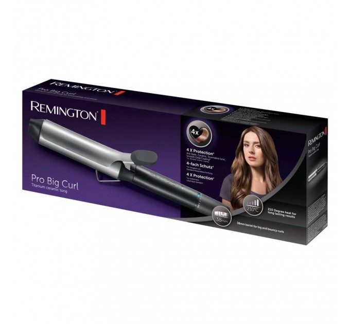Плойка Remington Pro Big Curl, 56Вт, темп.режимов-8, D-38mm, 140-210С, керамика, черный