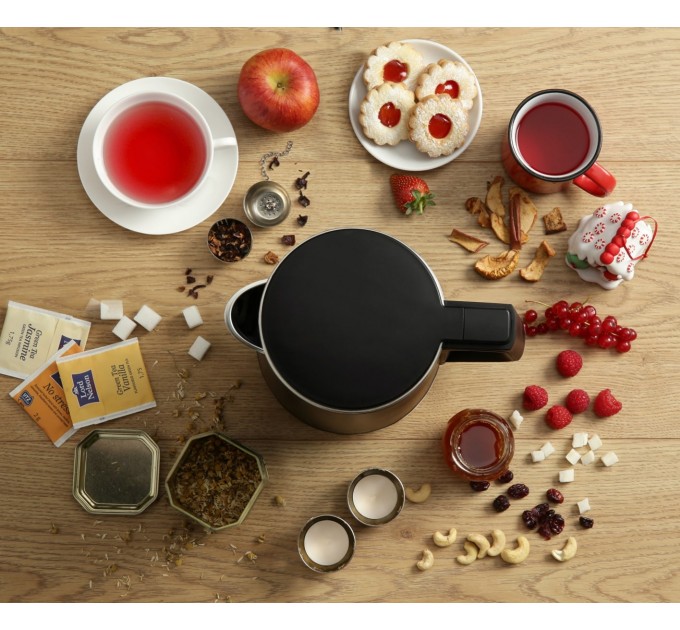 Электрочайник Gorenje, 1,5л, 2,200 Вт, корпус- нержав., Strix, матовый, черный