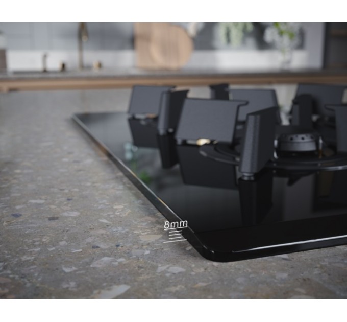 Варочная поверхность Electrolux газ на стекле, 60см, чугун, электр. управл., Hob2Hood, черный