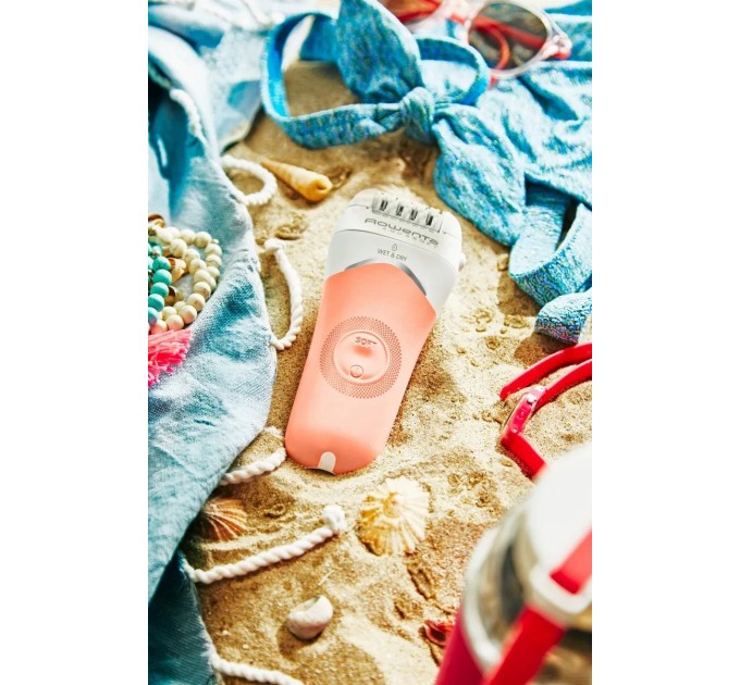 Епілятор Rowenta Aquasoft Wet&Dry пінцетний, акумуляторний , пінцет.-24, волог.+сух., насадок-3, кораловий