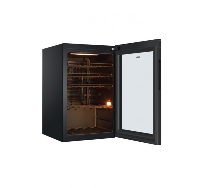 Холодильник Haier для вина, 82x49.7х58, холод.отд.-118л, зон - 1, бут-49, ST, дисплей, черный