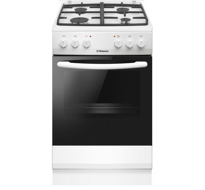 Плита Hansa комбинированная, 62л, 50x60см, конвекция, чугун, белый