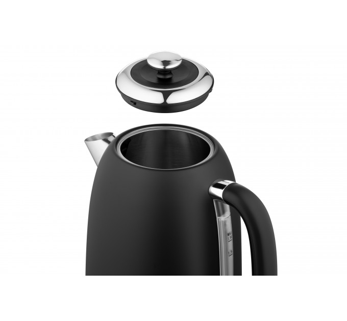 Электрочайник ARDESTO Vintage Dream 1.8л, Strix, металл, чёрный матовый