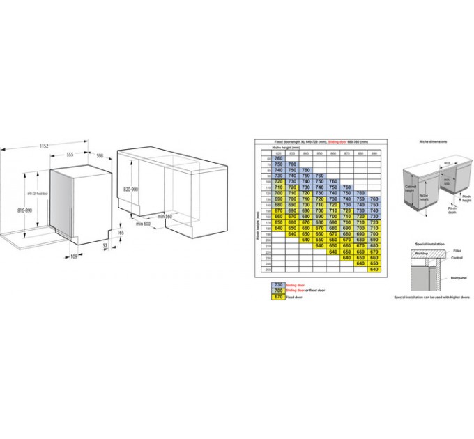 Посудомоечная машина Gorenje встраиваемая, 16компл., A+++, 60см, инвертор, Wi-Fi, AquaStop, сенсорное упр, 3 корзины, белый