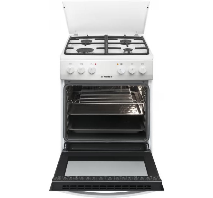 Плита Hansa комбинированная, 62л, 50x60см, конвекция, чугун, белый