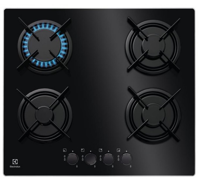 Варочная поверхность Electrolux газ на стекле, 60см, черный