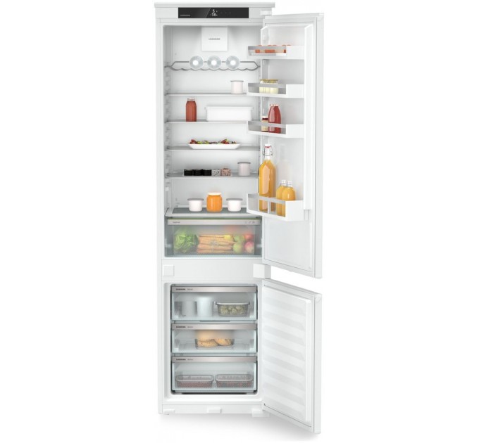 Холодильник Liebherr вбудований з нижн. мороз., 193.8x54.1х54.6, холод.відд.-215л, мороз.відд.-70л, 2дв., D, NF, диспл внутр., білий