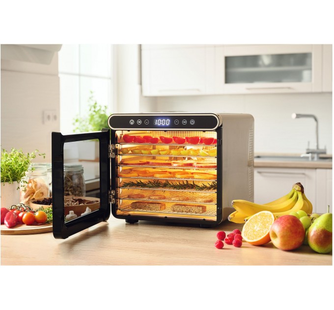 Сушка для продуктов Sencor 600Вт, поддонов - 7x2.8см, диаметр - 30см, электр. управление, металл, черный