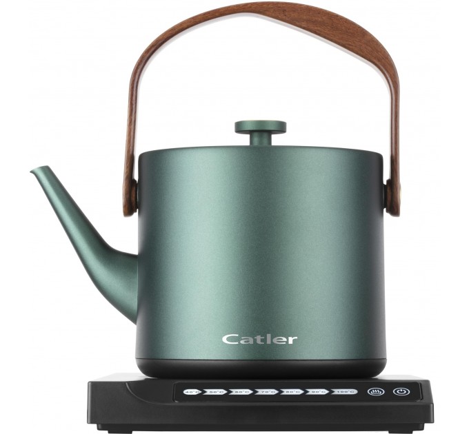Электрочайник Catler 0.6л, Strix, заварник, нерж. сталь, поддержка температуры, сенс. управл., темно-зеленый