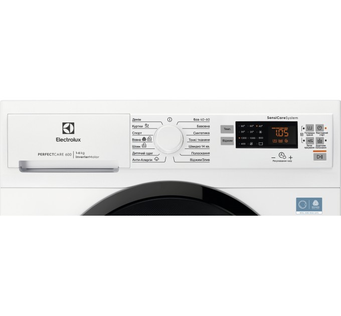 Стиральная машина Electrolux фронтальная, 6кг, 1200, A, 41см, дисплей, инвертор, белый