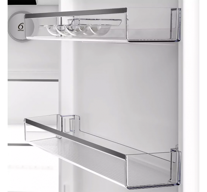 Холодильник Whirlpool с нижн. мороз., 186.5x60х66.3, холод.отд.-210л, мороз.отд.-104л, 2дв., А++, NF, дисплей, инв., зона нулевая, серый