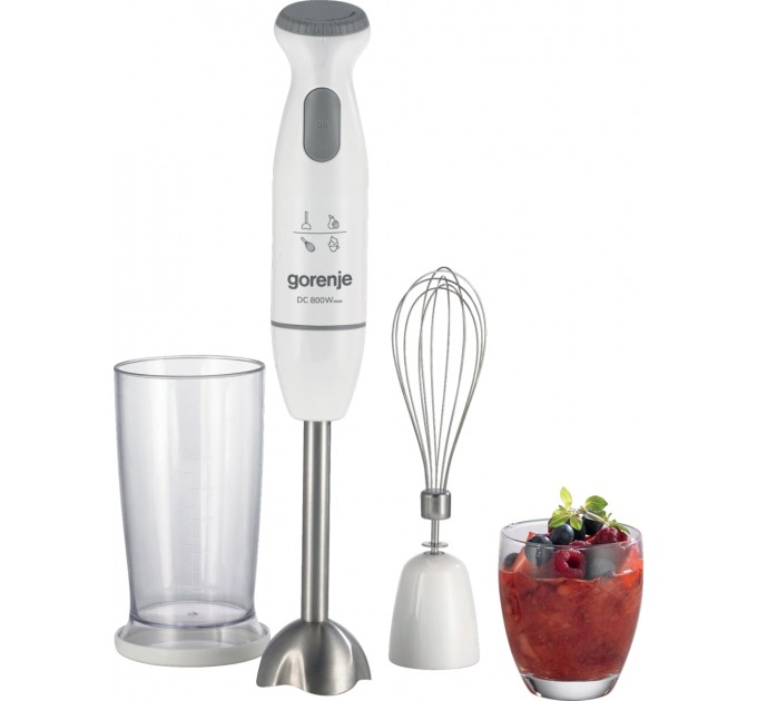 Блендер Gorenje погружной 800Вт, 3в1, чаша-500мл, измельчитель, белый