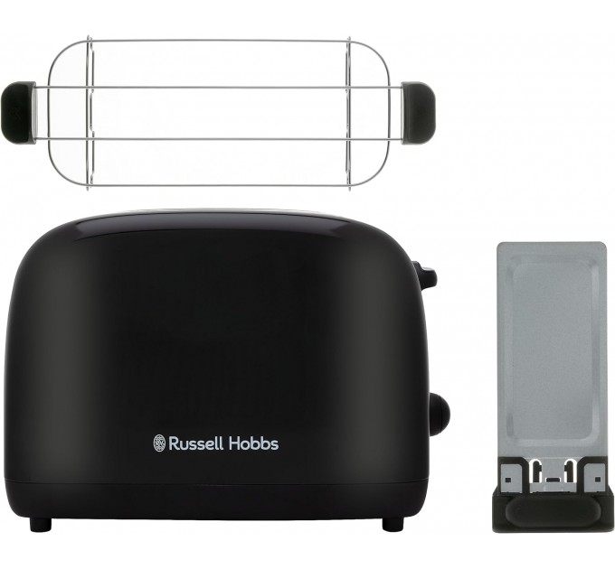 Тостер Russell Hobbs Colours Plus 1600Вт, подогрев, разморозка, металл, черный