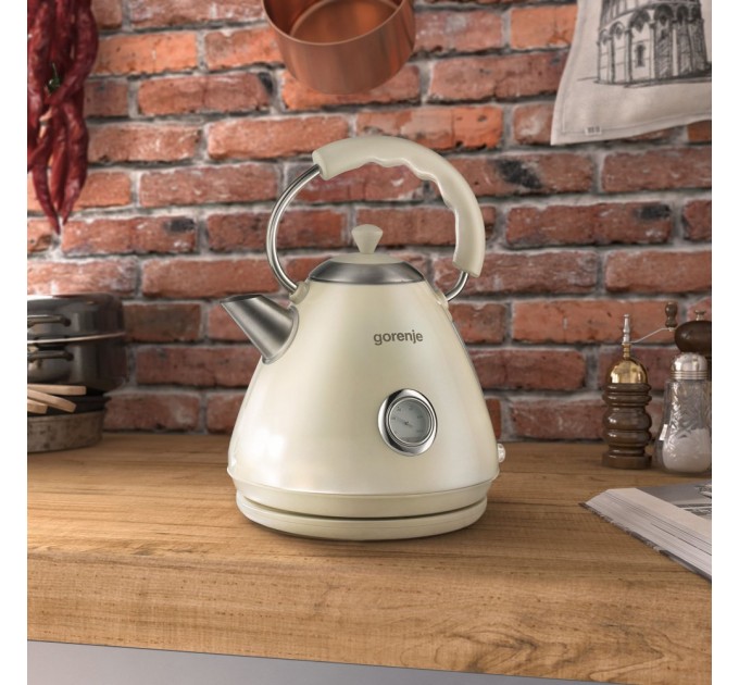 Электрочайник Gorenje 1.7л, пластик, бежевый