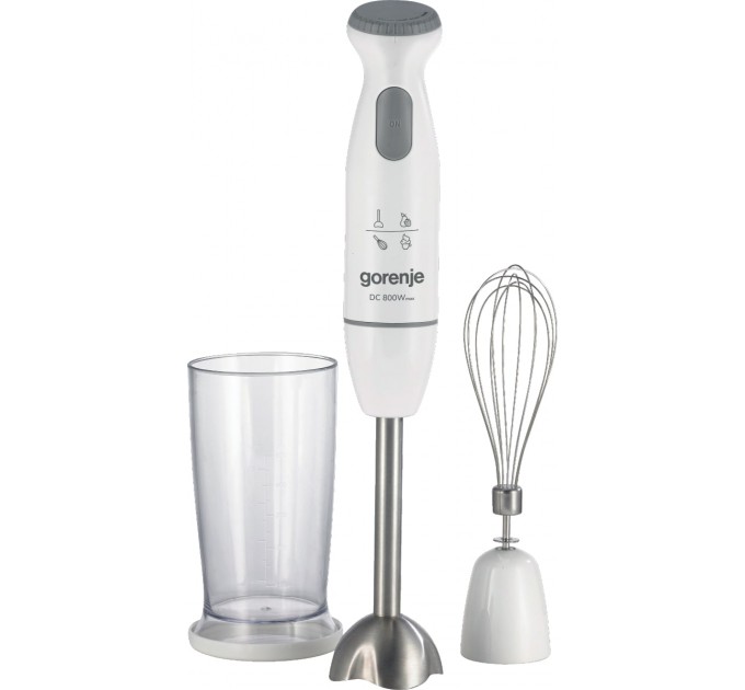 Блендер Gorenje погружной 800Вт, 3в1, чаша-500мл, измельчитель, белый