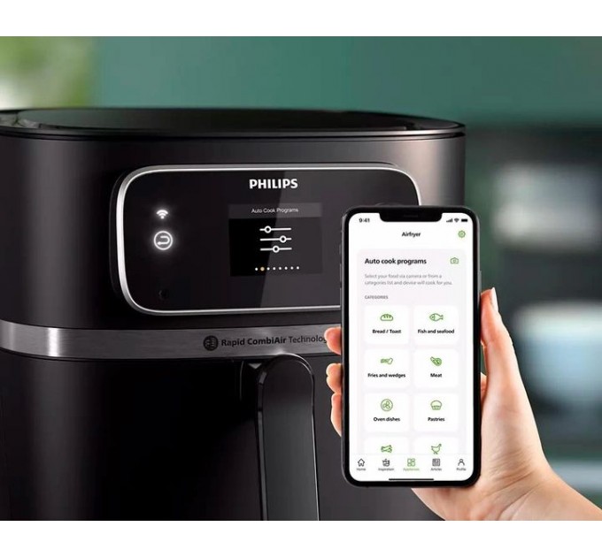 Мультипечь Philips Combi XXL Connected, 2200Вт, чаша-8.3л, сенсорное управл., пластик, черный