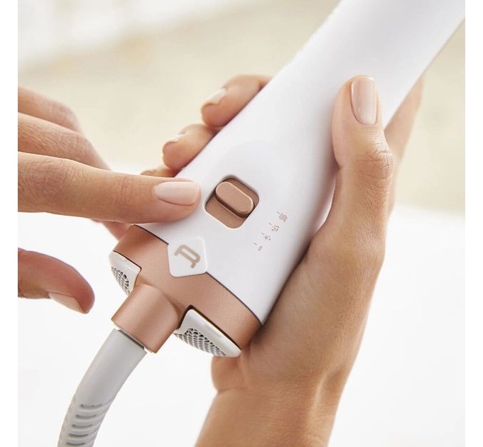 Фен-щетка Rowenta Brush Activ' Ultimate Care, 700Вт, режимов-3, иониз-я, хол. обдув, вращ. насадок, керамика, бело-золотой