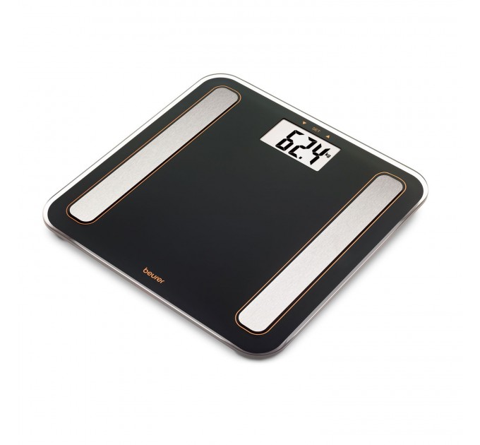 Весы Beurer напольные диагностические, 180кг, подсвеч., дисплея, 1хCR2032,стекло,черный