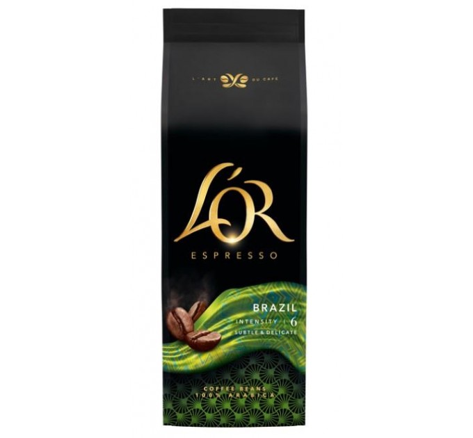 Кофе L`OR зерна, 500г, Espresso Brazil, арабика