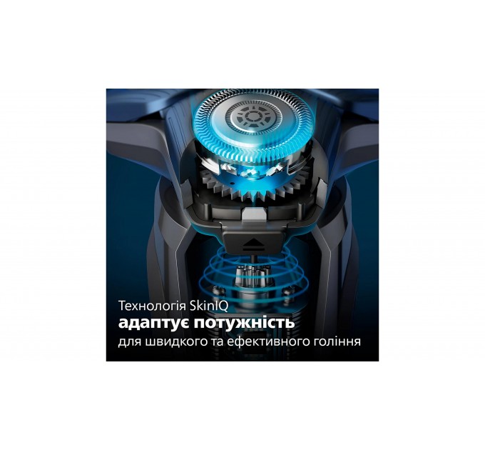 Бритва електр. Philips Series 7000 роторная, бритв.головок-3, Li-Ion, сух.+влажн., триммер, индикат. заряда, триммер, чехол, синий
