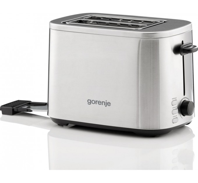 Тостер Gorenje 800Вт, підігрів, розморожування, пластик, сріблястий