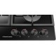 Варочная поверхность Hansa газ на стекле, 59см, чугун, черный