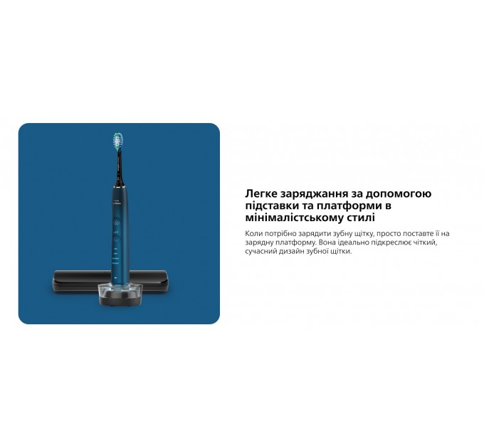 Щетка зубная электр. Philips Sonicare DiamondClean 9000 Series, 62т. колеб/мин, насадок-1, футляр, Bluetooth, черный