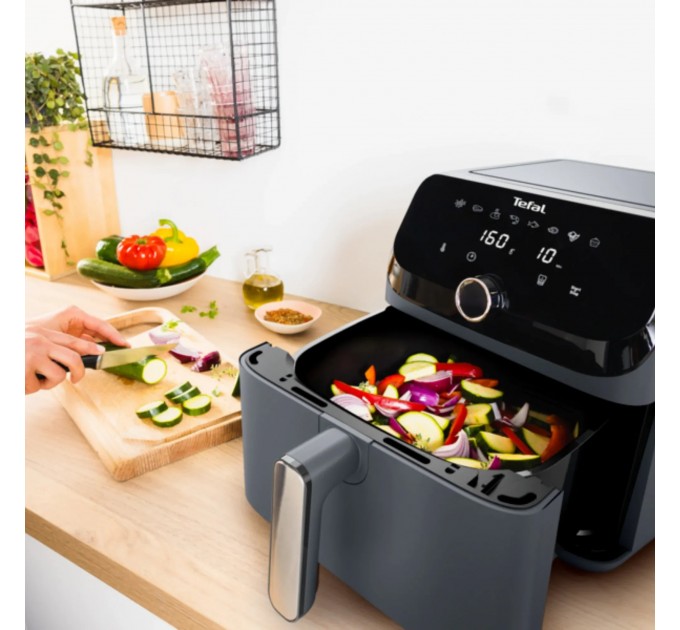 Мультипіч Tefal Easy Fry Mega, 1700Вт, чаша-7.5л, сенсорне керув., 8 програм, пластик, темно-сірий